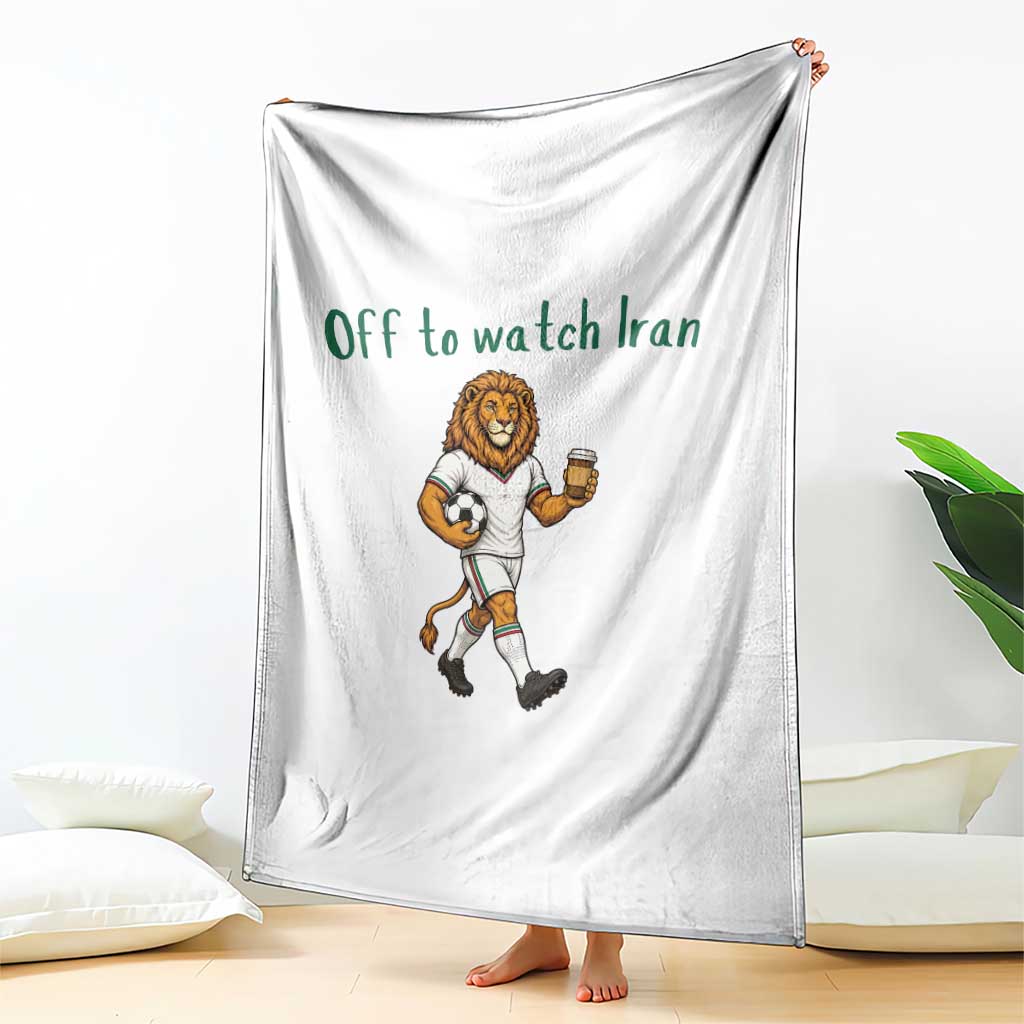 Funny Persian Lion Soccer Fan Gift Throw Blanket Off To Watch Iran