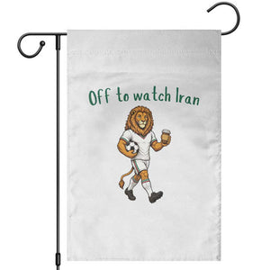 Funny Persian Lion Soccer Fan Gift Garden Flag Off To Watch Iran