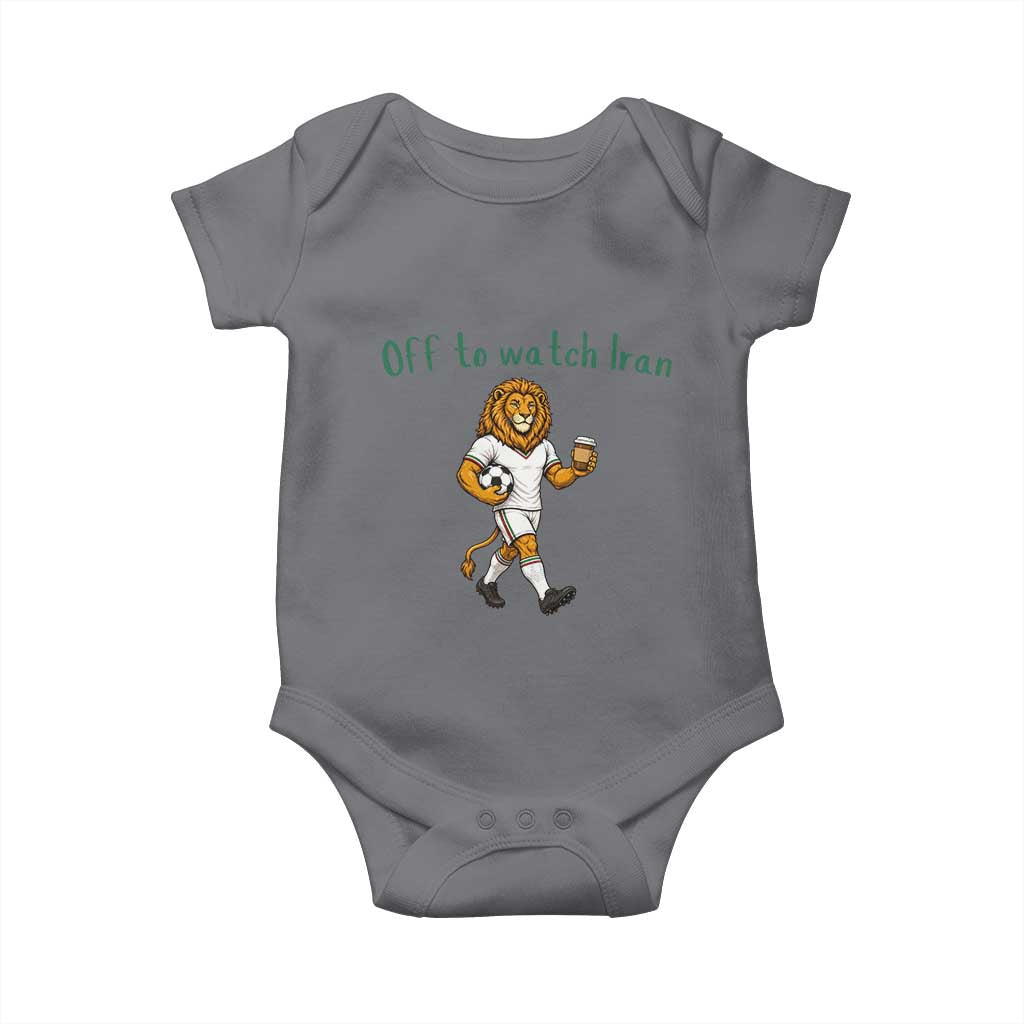 Funny Persian Lion Soccer Fan Gift Baby Onesie Off To Watch Iran