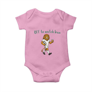 Funny Persian Lion Soccer Fan Gift Baby Onesie Off To Watch Iran