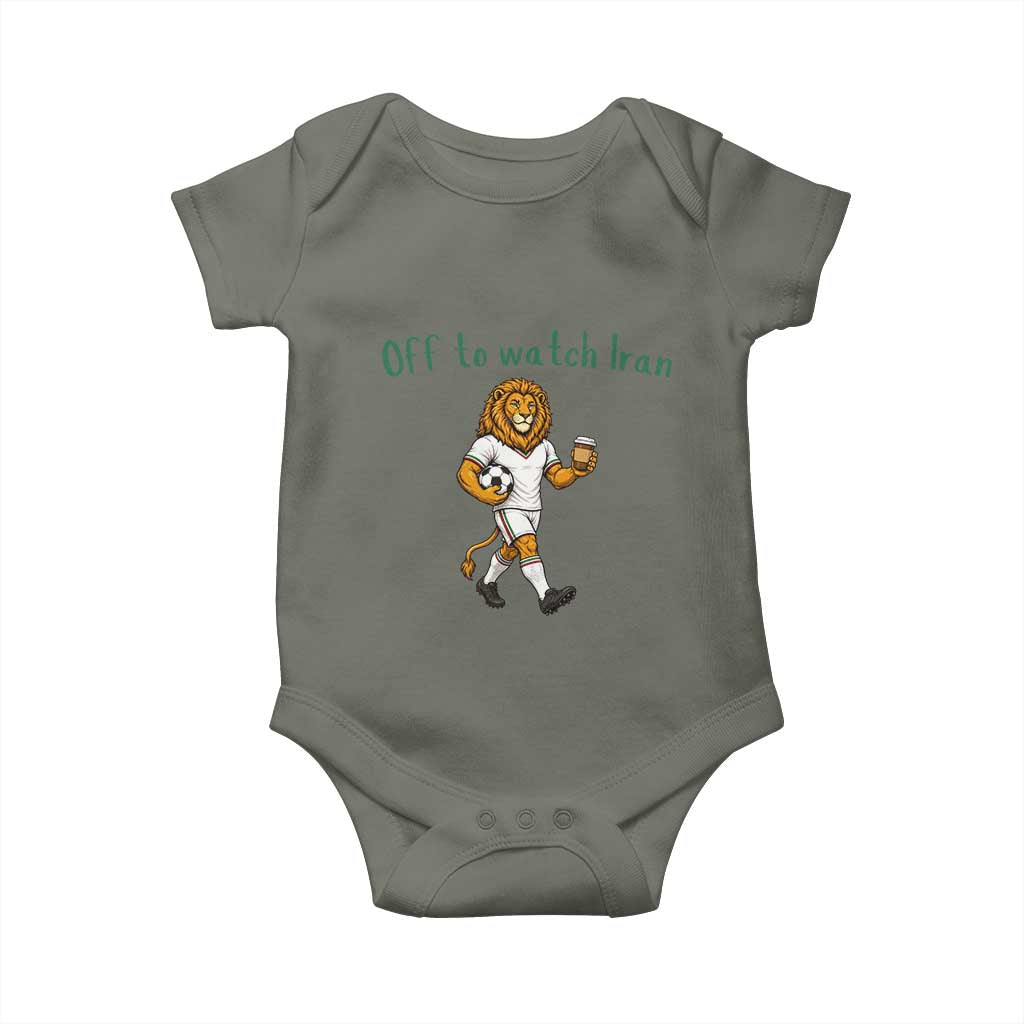 Funny Persian Lion Soccer Fan Gift Baby Onesie Off To Watch Iran