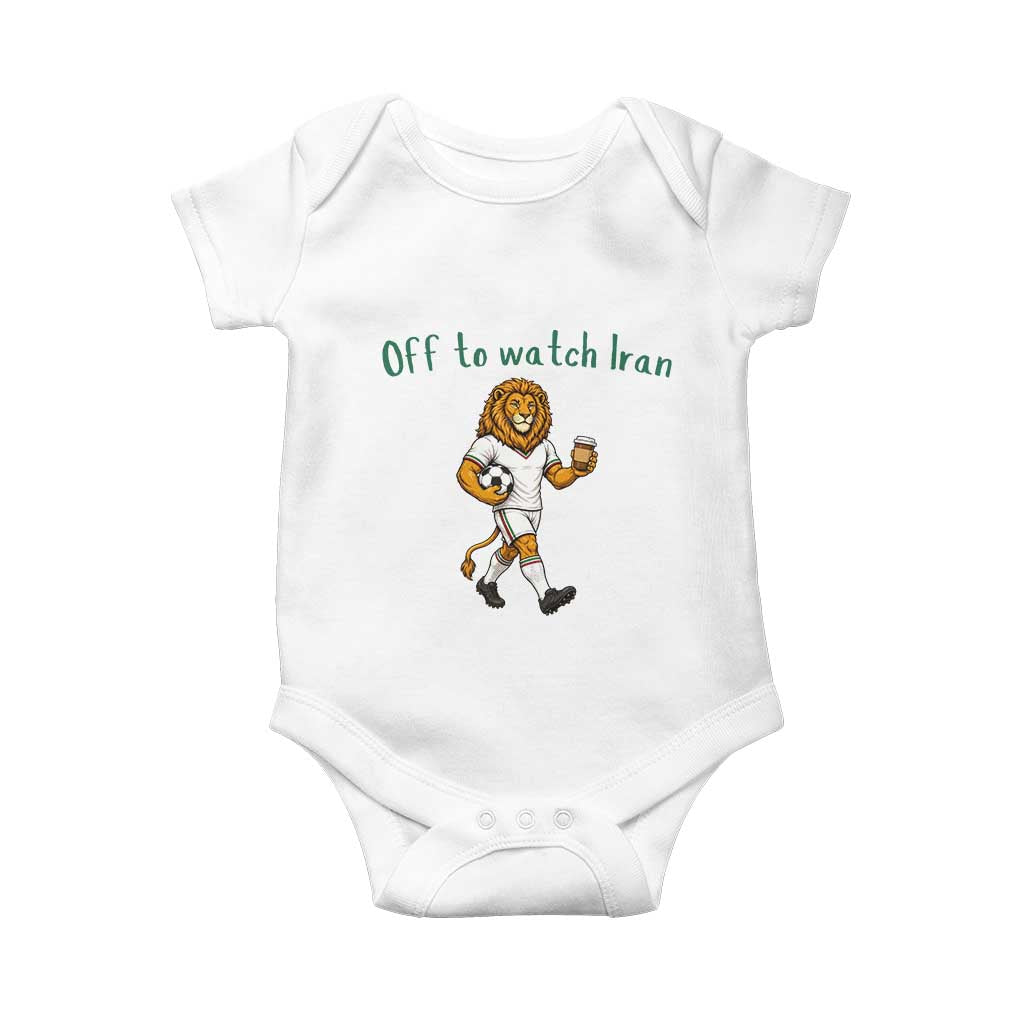 Funny Persian Lion Soccer Fan Gift Baby Onesie Off To Watch Iran