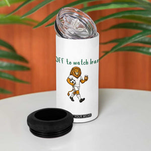 Funny Persian Lion Soccer Fan Gift 4 in 1 Can Cooler Tumbler Off To Watch Iran