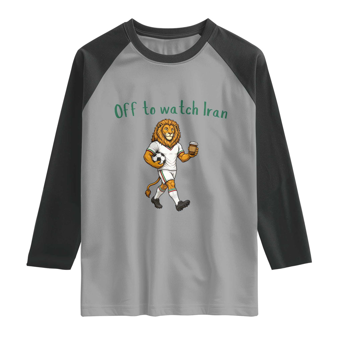 Funny Persian Lion Soccer Fan Gift Raglan Shirt Off To Watch Iran