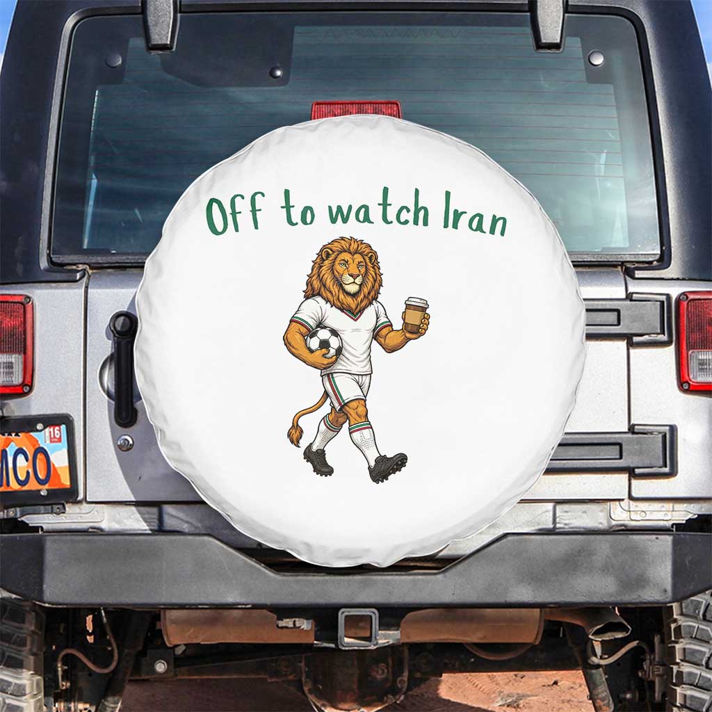 Funny Persian Lion Soccer Fan Gift Spare Tire Cover Off To Watch Iran TS12 No hole White Print Your Wear