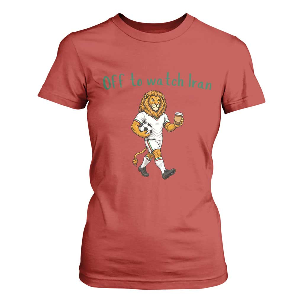 Funny Persian Lion Soccer Fan Gift T Shirt For Women Off To Watch Iran
