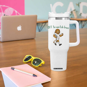 Funny Persian Lion Soccer Fan Gift Tumbler With Handle Off To Watch Iran