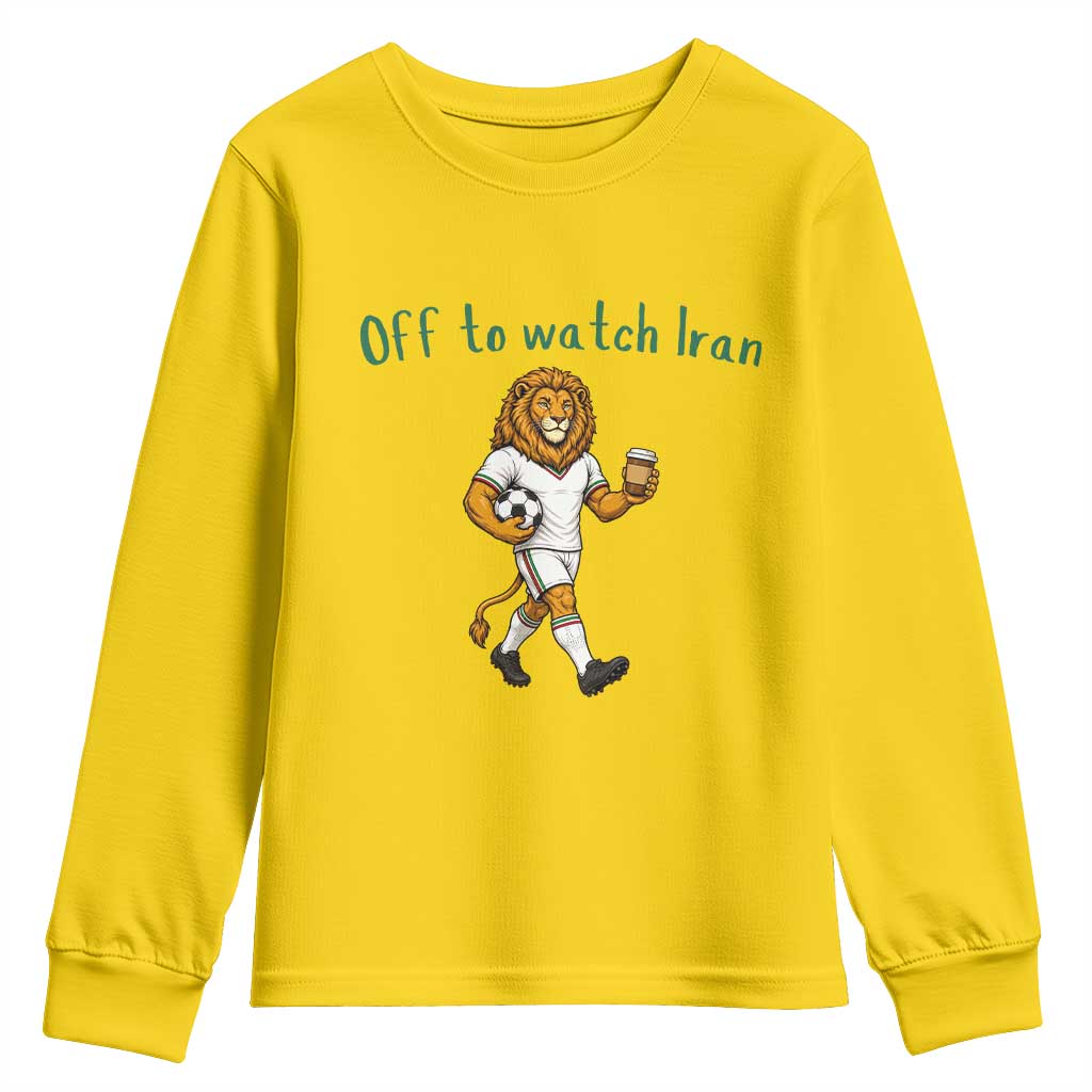 Funny Persian Lion Soccer Fan Gift Youth Sweatshirt Off To Watch Iran
