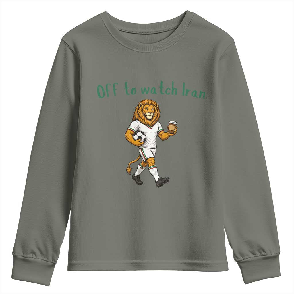 Funny Persian Lion Soccer Fan Gift Youth Sweatshirt Off To Watch Iran
