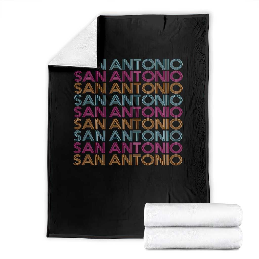 Vintage San Antonio Hoops Pride Throw Blanket Retro Basketball Fan