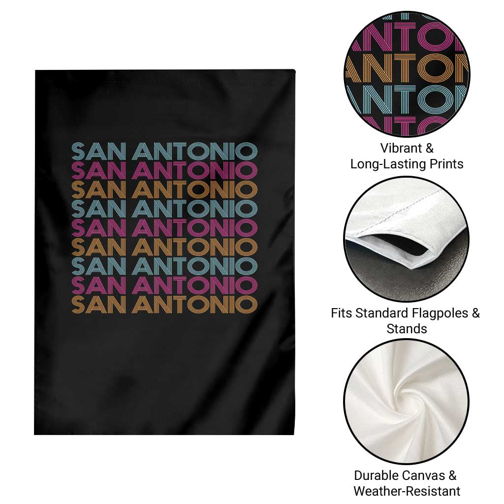 Vintage San Antonio Hoops Pride Garden Flag Retro Basketball Fan