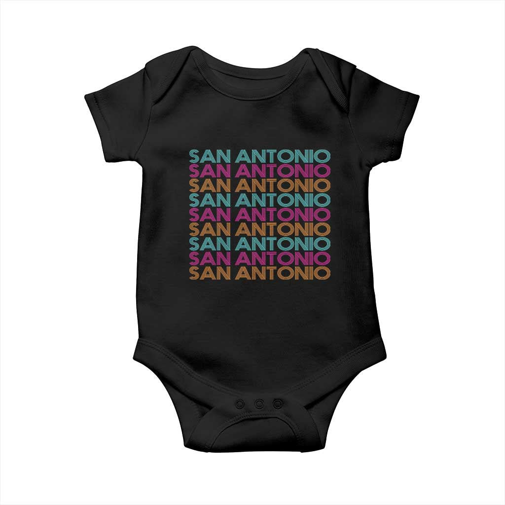 Vintage San Antonio Hoops Pride Baby Onesie Retro Basketball Fan