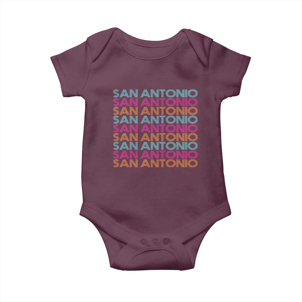 Vintage San Antonio Hoops Pride Baby Onesie Retro Basketball Fan