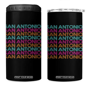Vintage San Antonio Hoops Pride 4 in 1 Can Cooler Tumbler Retro Basketball Fan