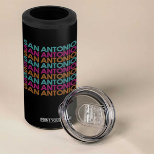Vintage San Antonio Hoops Pride 4 in 1 Can Cooler Tumbler Retro Basketball Fan