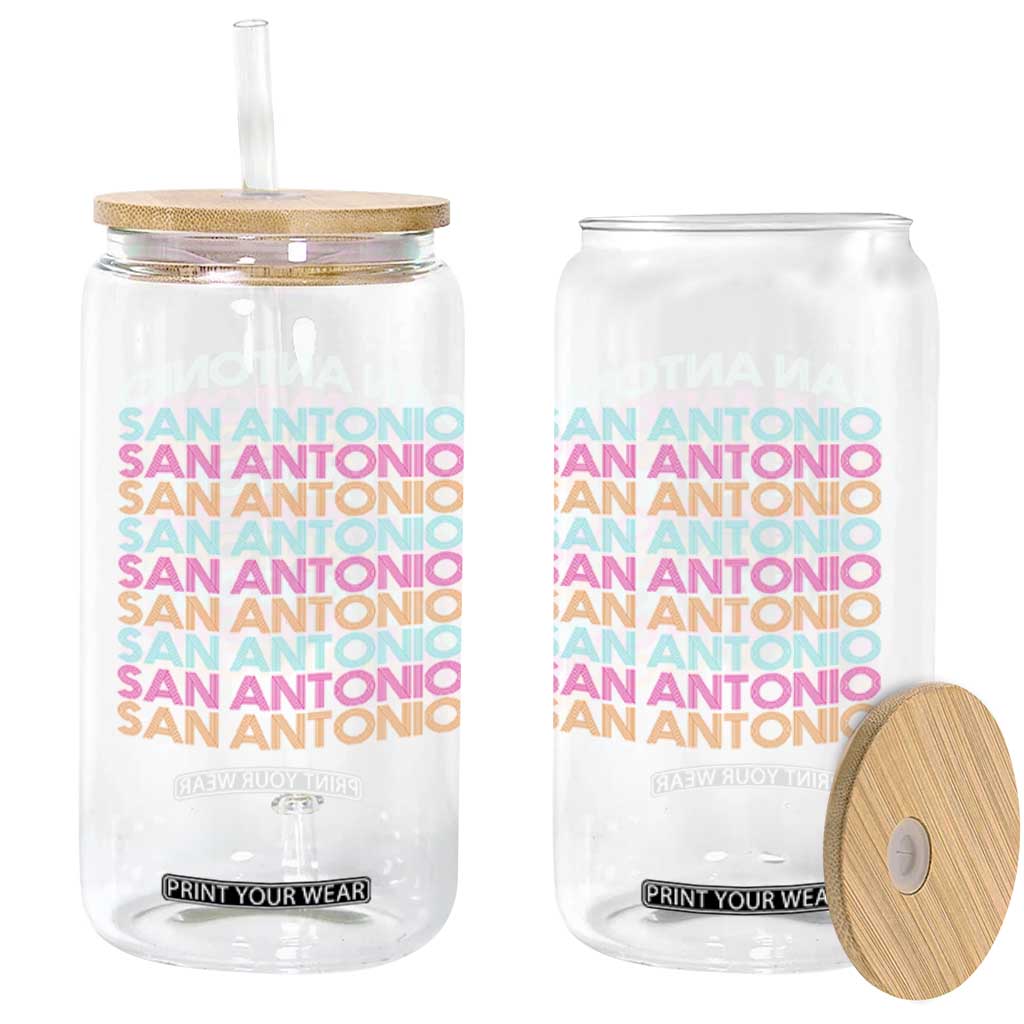 Vintage San Antonio Hoops Pride Glass Can Retro Basketball Fan