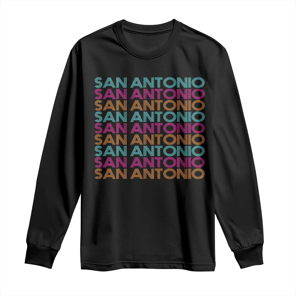 Vintage San Antonio Hoops Pride Long Sleeve Shirt Retro Basketball Fan