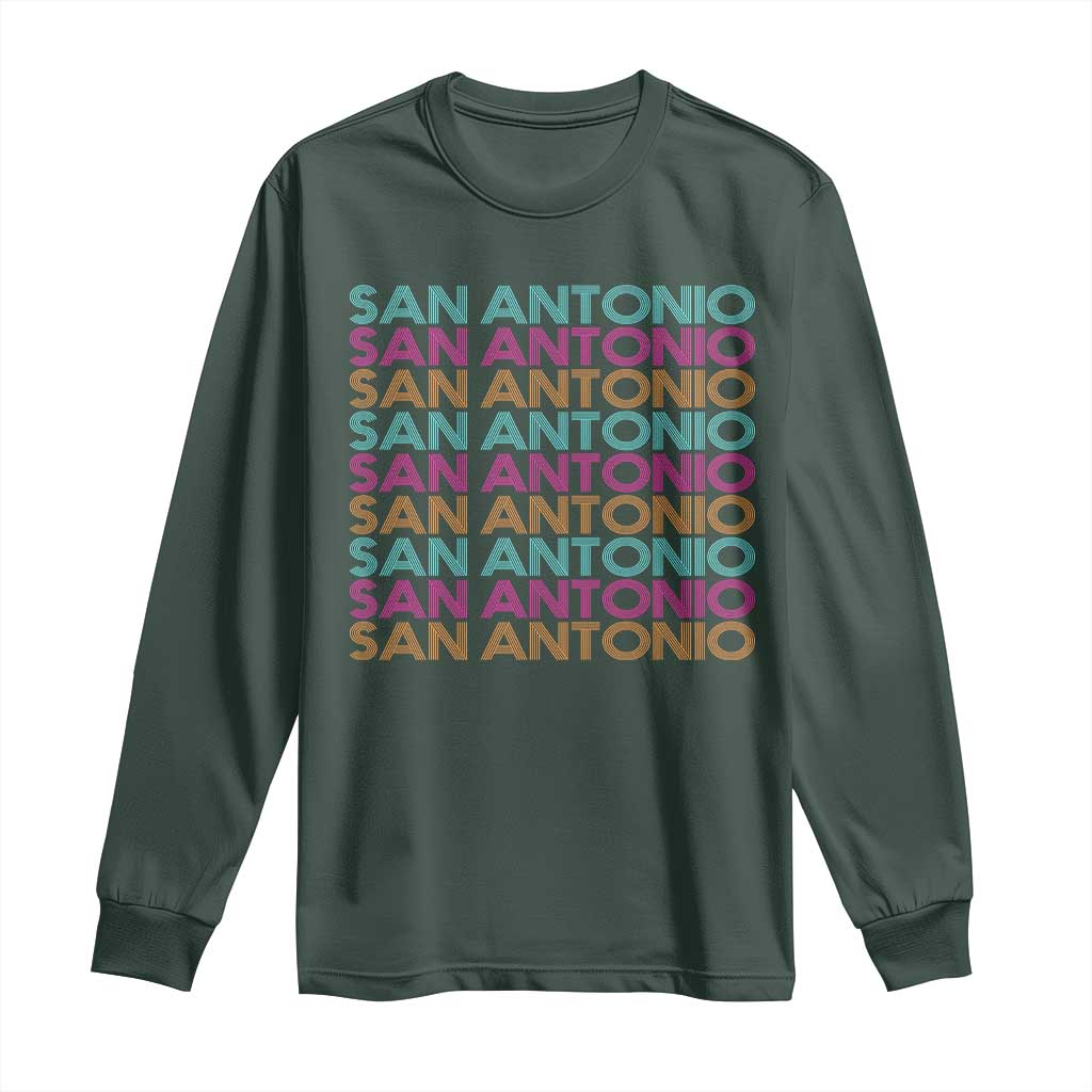Vintage San Antonio Hoops Pride Long Sleeve Shirt Retro Basketball Fan