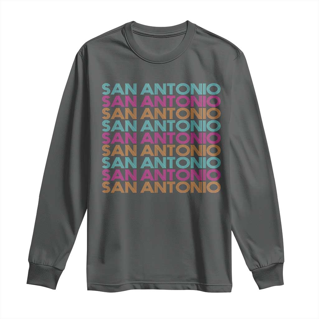 Vintage San Antonio Hoops Pride Long Sleeve Shirt Retro Basketball Fan