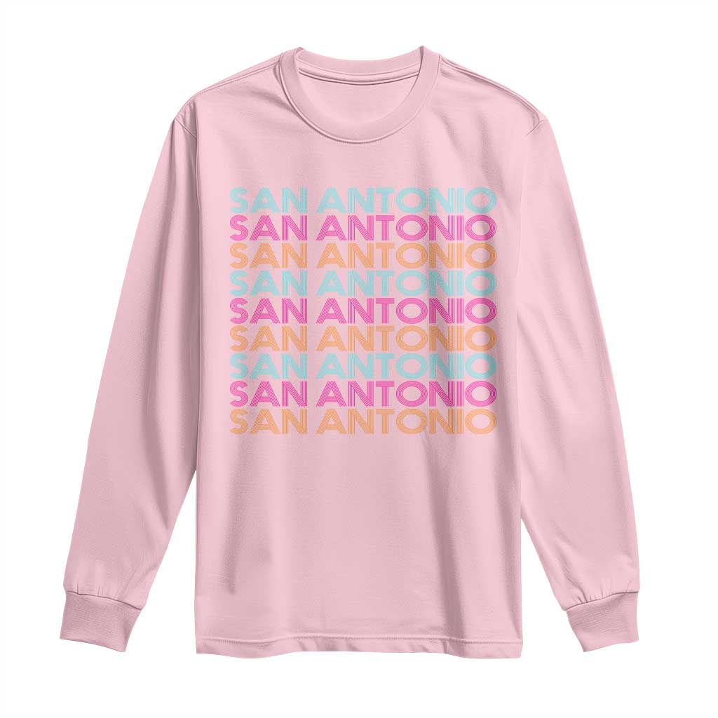 Vintage San Antonio Hoops Pride Long Sleeve Shirt Retro Basketball Fan