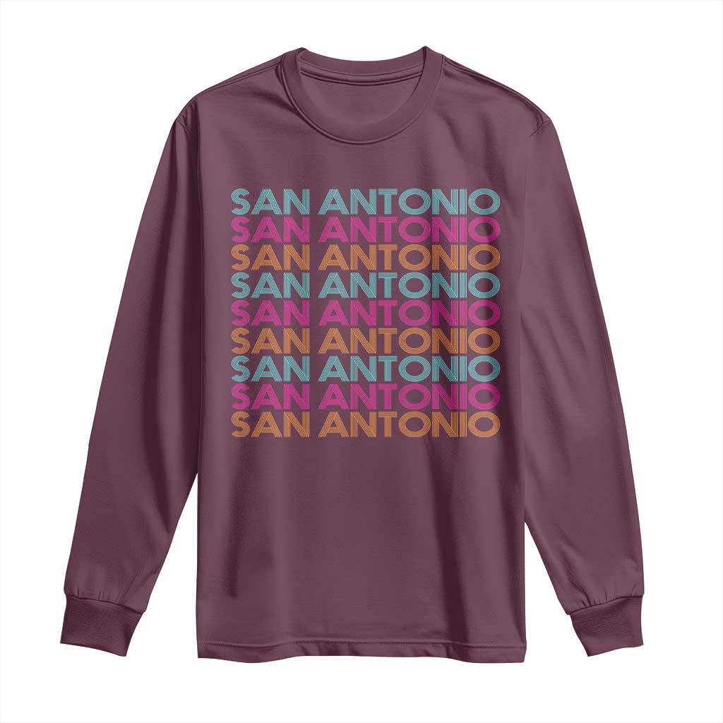 Vintage San Antonio Hoops Pride Long Sleeve Shirt Retro Basketball Fan