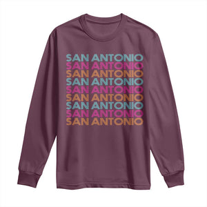 Vintage San Antonio Hoops Pride Long Sleeve Shirt Retro Basketball Fan