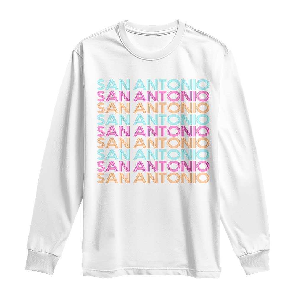 Vintage San Antonio Hoops Pride Long Sleeve Shirt Retro Basketball Fan