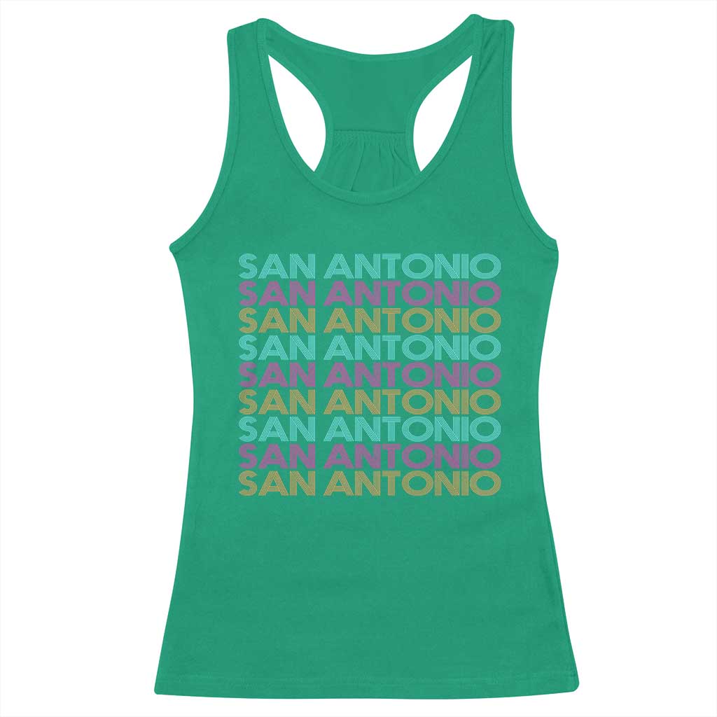 Vintage San Antonio Hoops Pride Racerback Tank Top Retro Basketball Fan TS12 Irish Green Print Your Wear