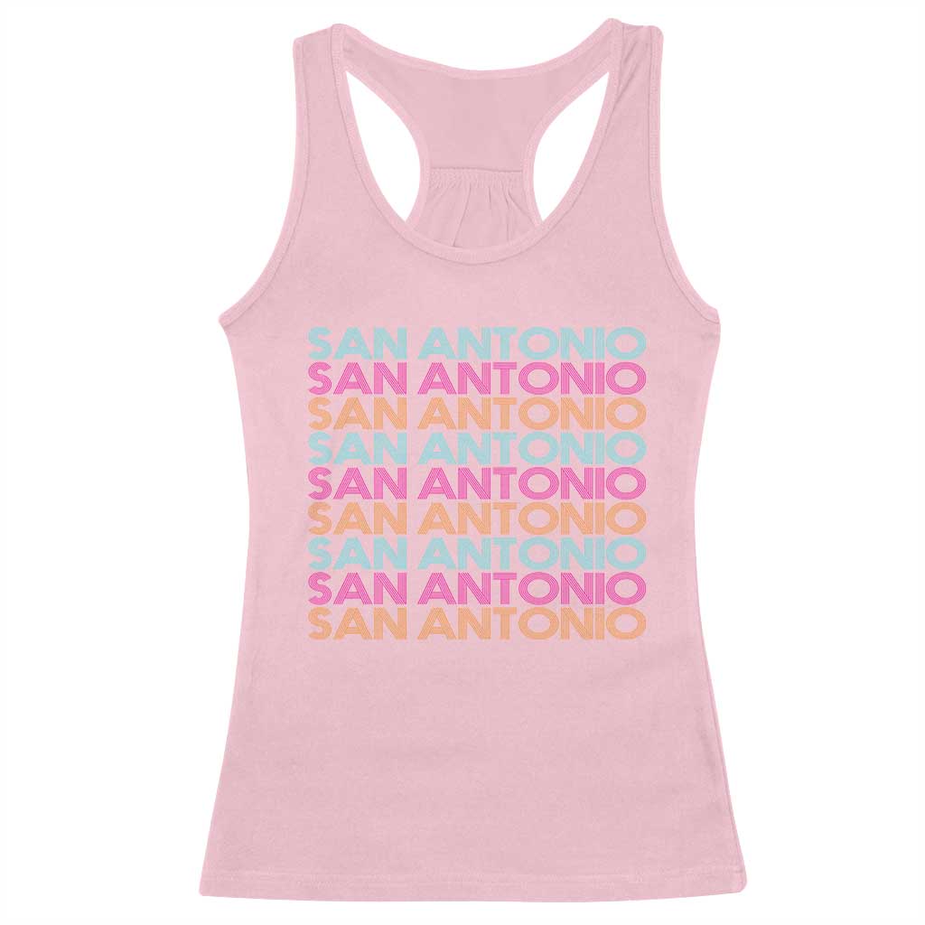 Vintage San Antonio Hoops Pride Racerback Tank Top Retro Basketball Fan TS12 Light Pink Print Your Wear