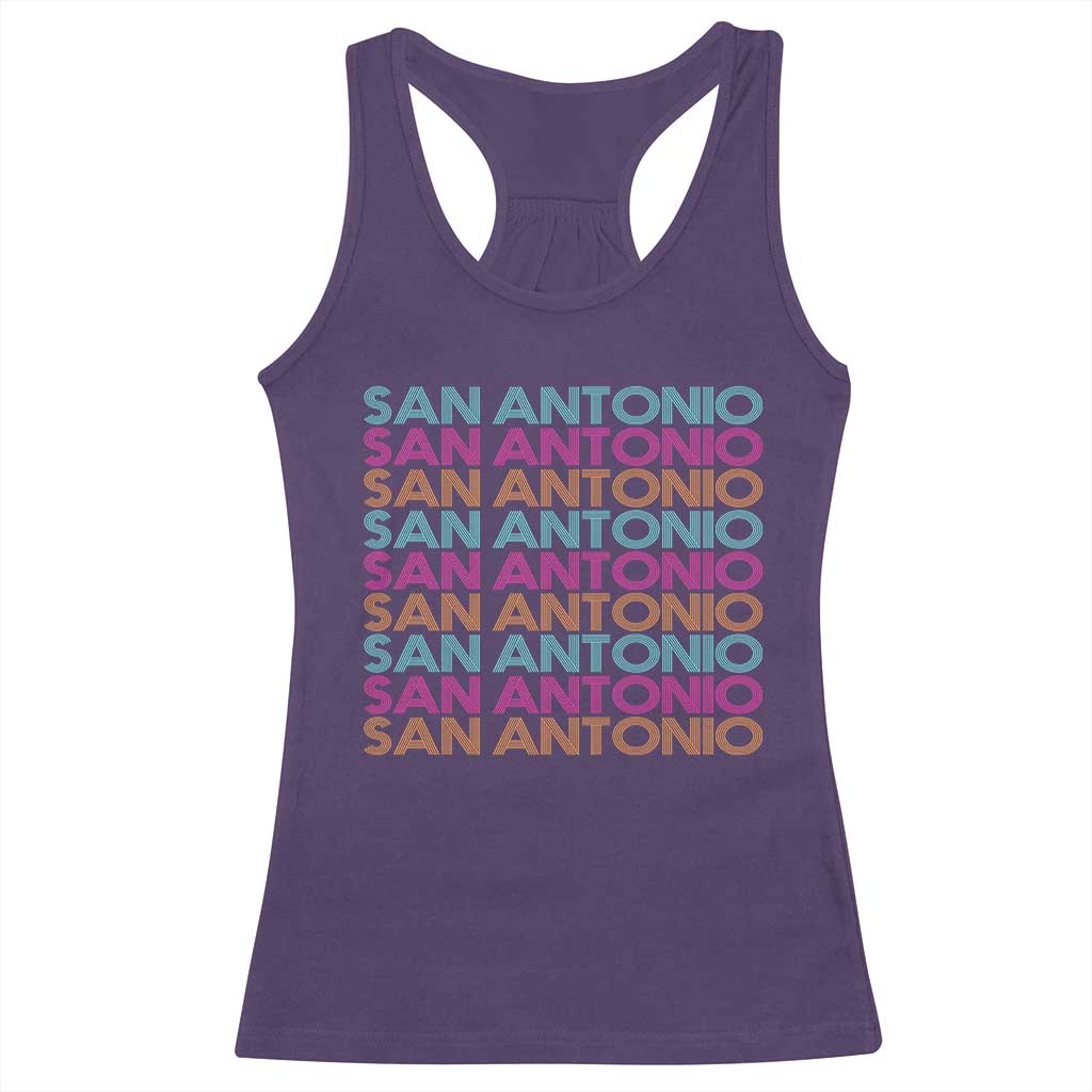 Vintage San Antonio Hoops Pride Racerback Tank Top Retro Basketball Fan TS12 Purple Print Your Wear