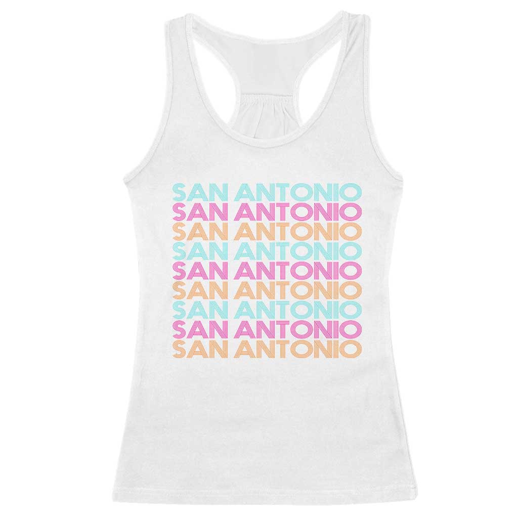 Vintage San Antonio Hoops Pride Racerback Tank Top Retro Basketball Fan TS12 White Print Your Wear