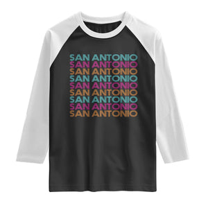 Vintage San Antonio Hoops Pride Raglan Shirt Retro Basketball Fan