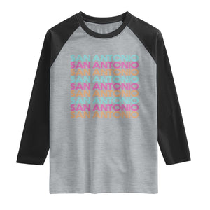 Vintage San Antonio Hoops Pride Raglan Shirt Retro Basketball Fan