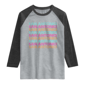 Vintage San Antonio Hoops Pride Raglan Shirt Retro Basketball Fan