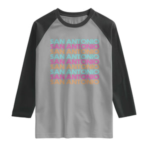 Vintage San Antonio Hoops Pride Raglan Shirt Retro Basketball Fan