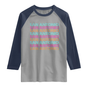 Vintage San Antonio Hoops Pride Raglan Shirt Retro Basketball Fan