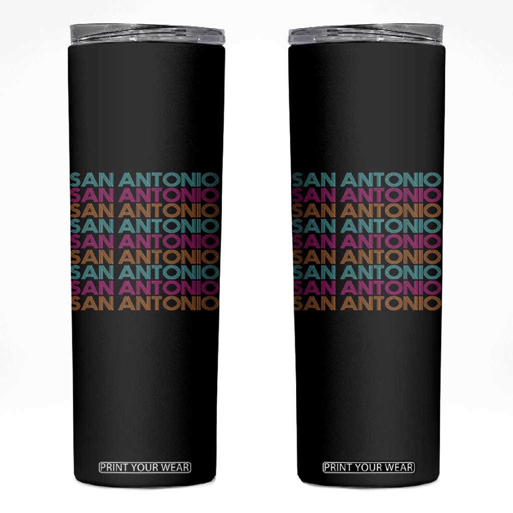 Vintage San Antonio Hoops Pride Skinny Tumbler Retro Basketball Fan