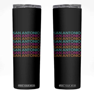 Vintage San Antonio Hoops Pride Skinny Tumbler Retro Basketball Fan