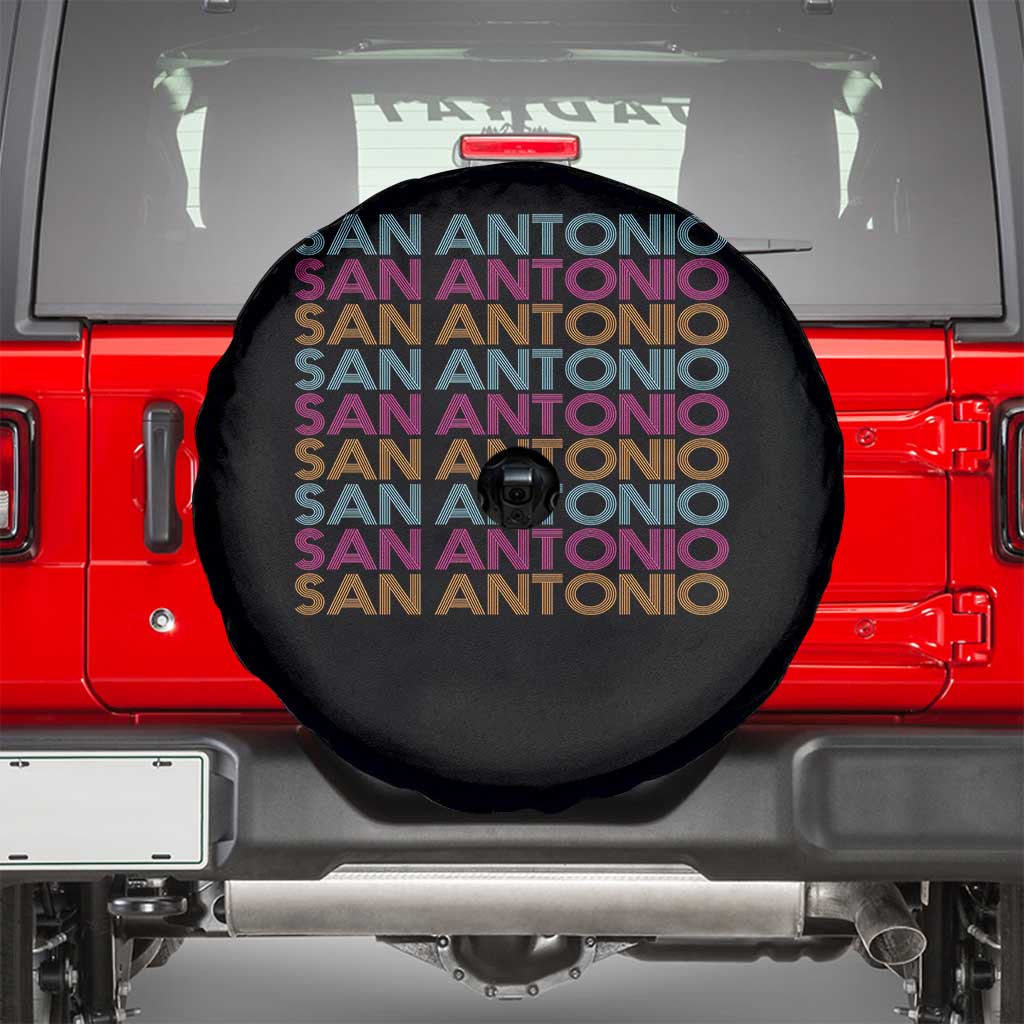 Vintage San Antonio Hoops Pride Spare Tire Cover Retro Basketball Fan