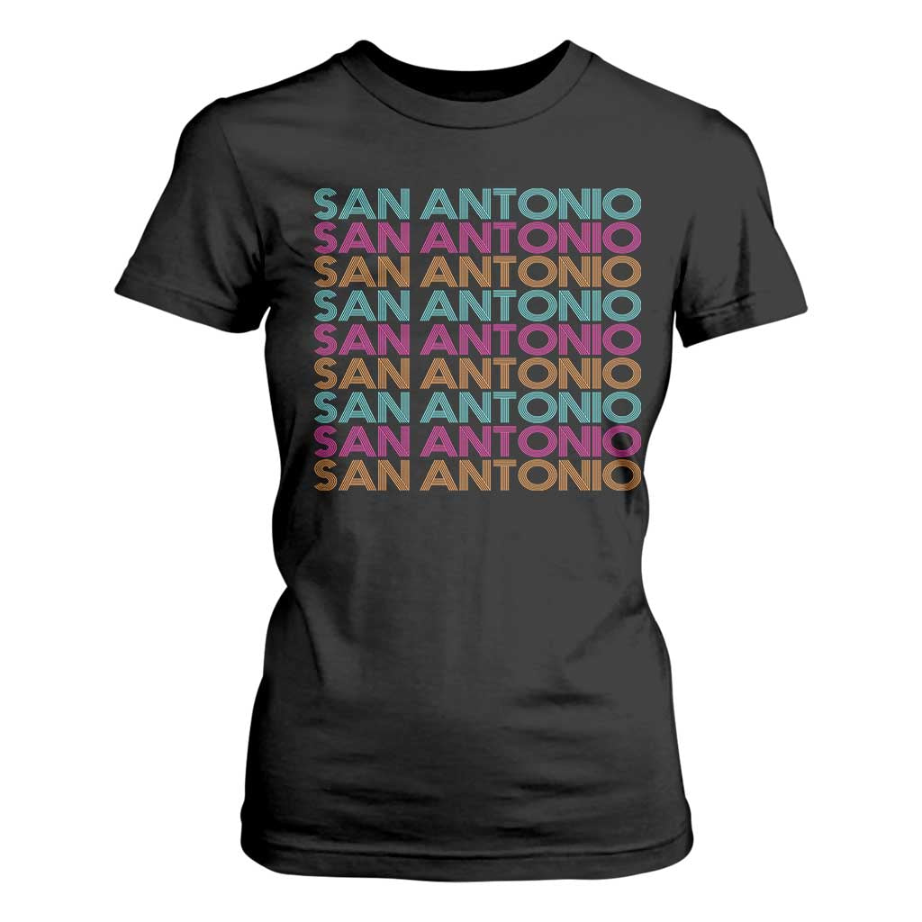 Vintage San Antonio Hoops Pride T Shirt For Women Retro Basketball Fan
