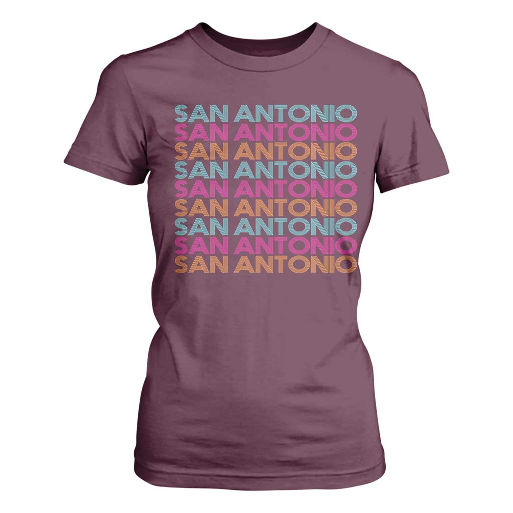 Vintage San Antonio Hoops Pride T Shirt For Women Retro Basketball Fan
