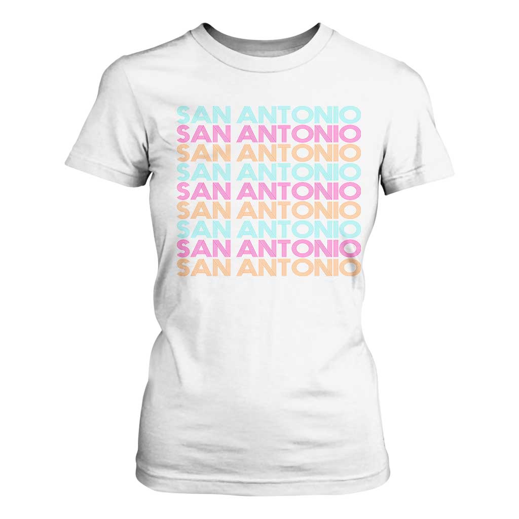 Vintage San Antonio Hoops Pride T Shirt For Women Retro Basketball Fan