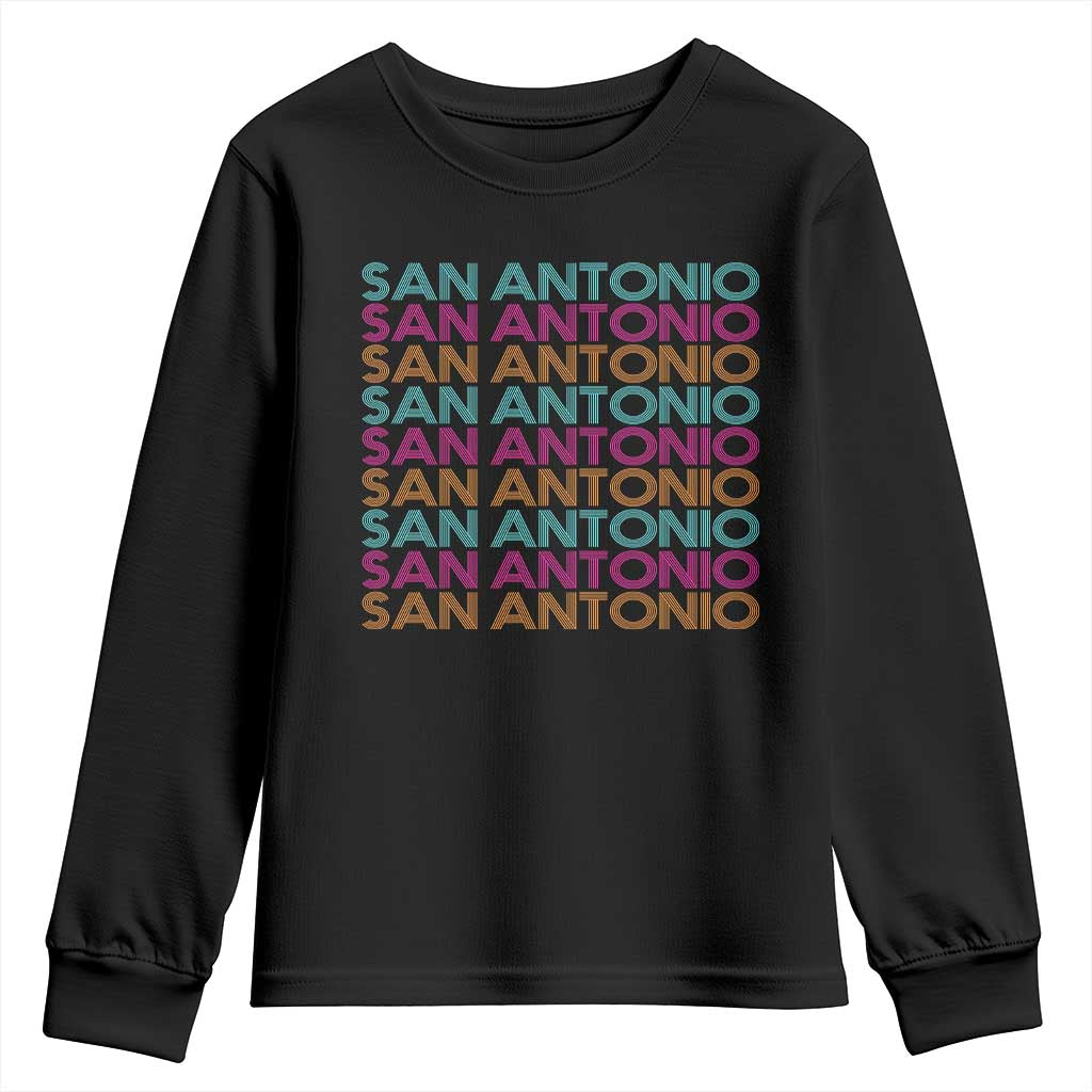 Vintage San Antonio Hoops Pride Youth Sweatshirt Retro Basketball Fan