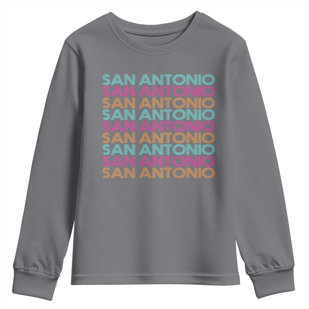 Vintage San Antonio Hoops Pride Youth Sweatshirt Retro Basketball Fan