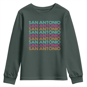 Vintage San Antonio Hoops Pride Youth Sweatshirt Retro Basketball Fan