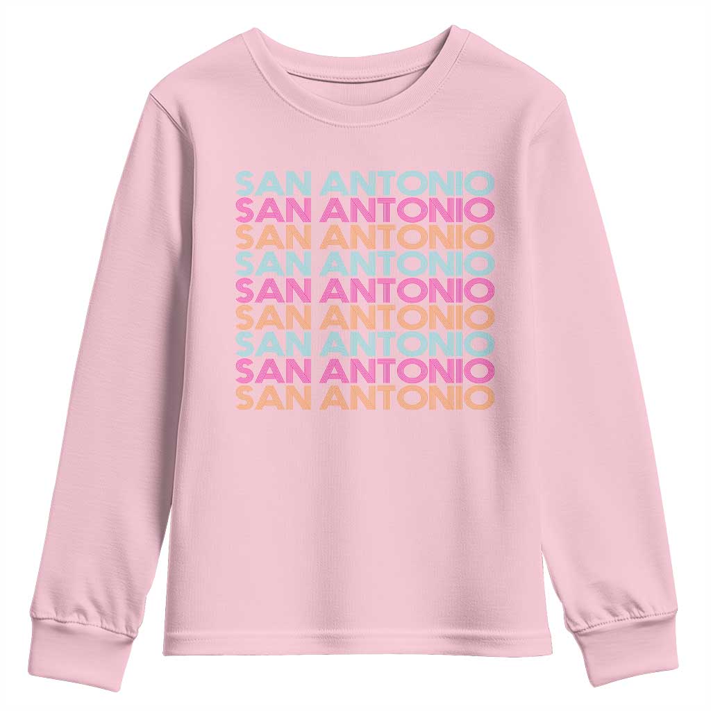 Vintage San Antonio Hoops Pride Youth Sweatshirt Retro Basketball Fan