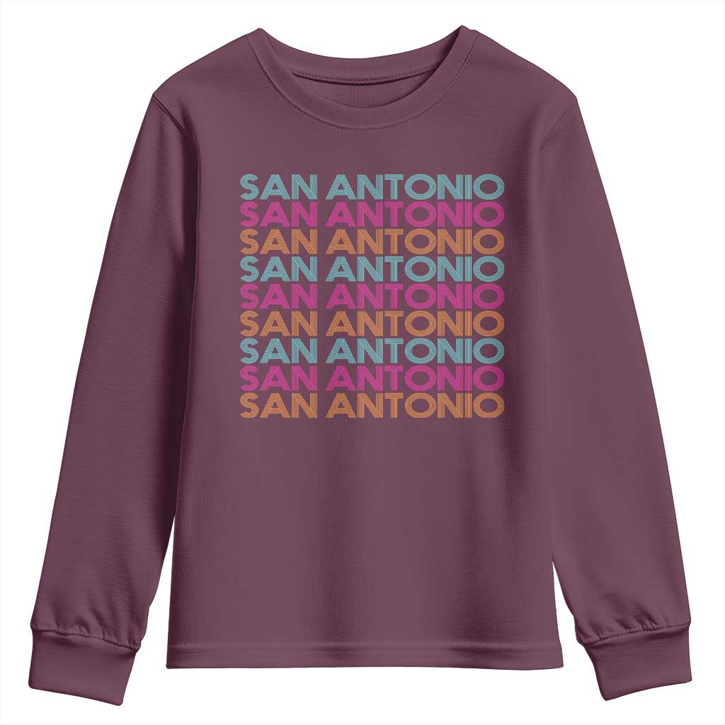 Vintage San Antonio Hoops Pride Youth Sweatshirt Retro Basketball Fan