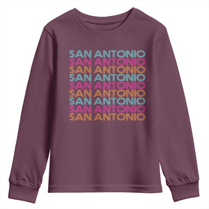 Vintage San Antonio Hoops Pride Youth Sweatshirt Retro Basketball Fan