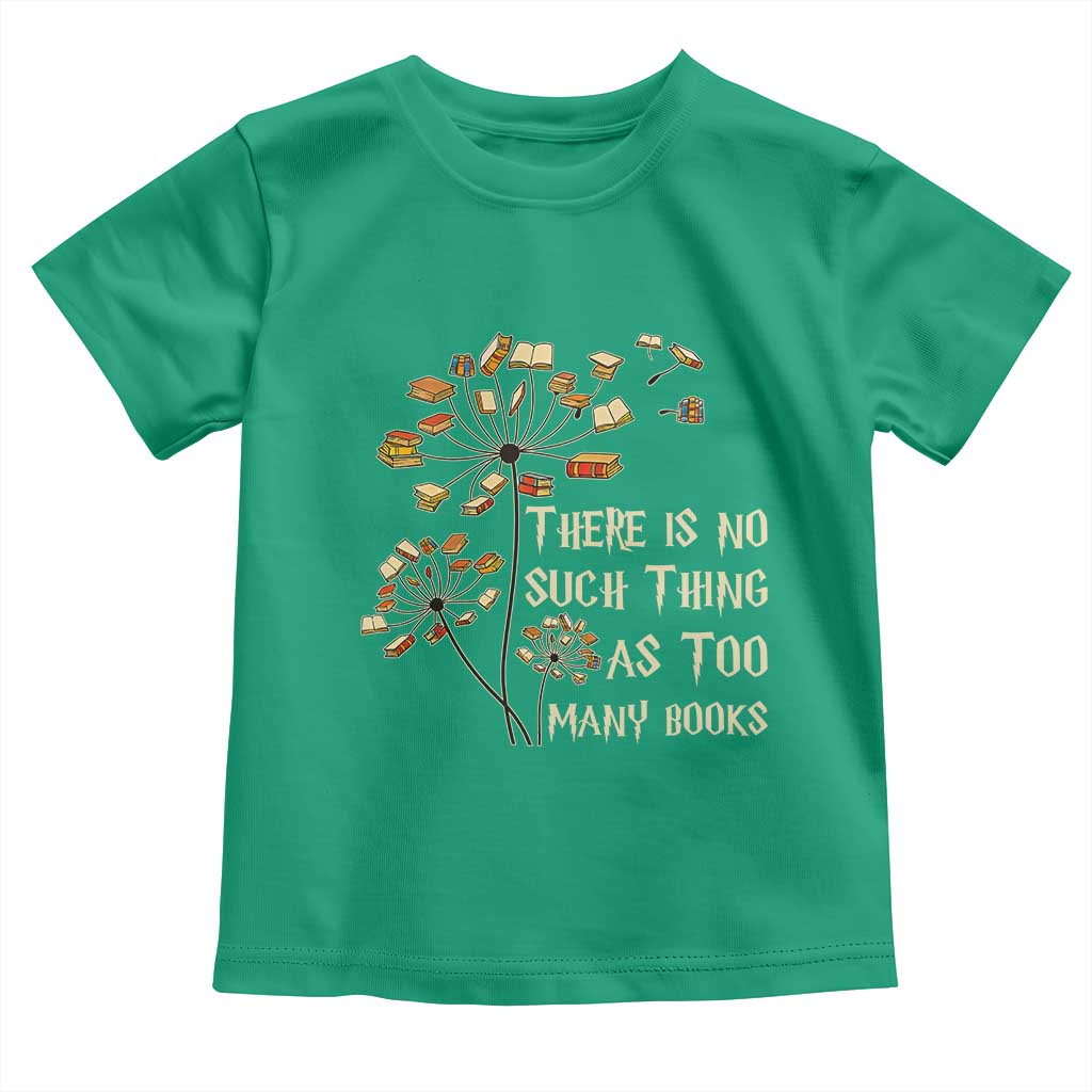 There Is No Such Thing As Too Many Books Toddler T Shirt Book Lover TS12 Irish Green Print Your Wear
