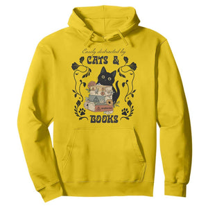 Easily Distracted By Cats And Books Hoodie Funny Book Kitty Lover TS12 Daisy Print Your Wear
